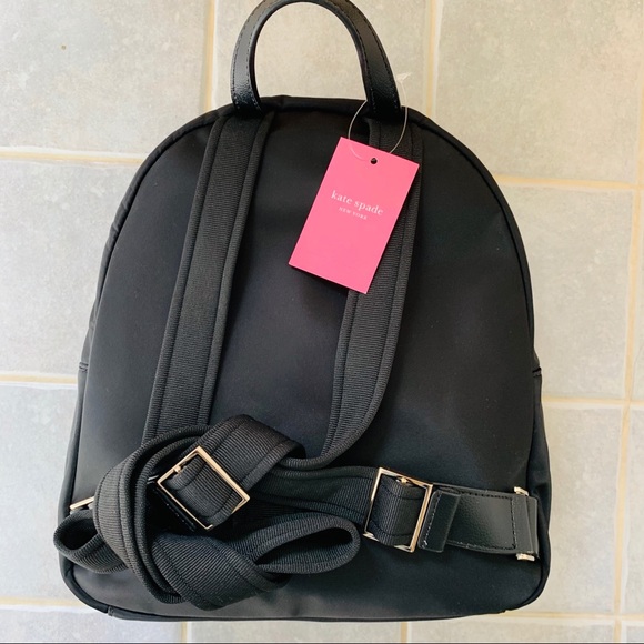 KATE SPADE YORK MEDIUM BACKPACK DAWN BLACK NYLON - Picture 5 of 8